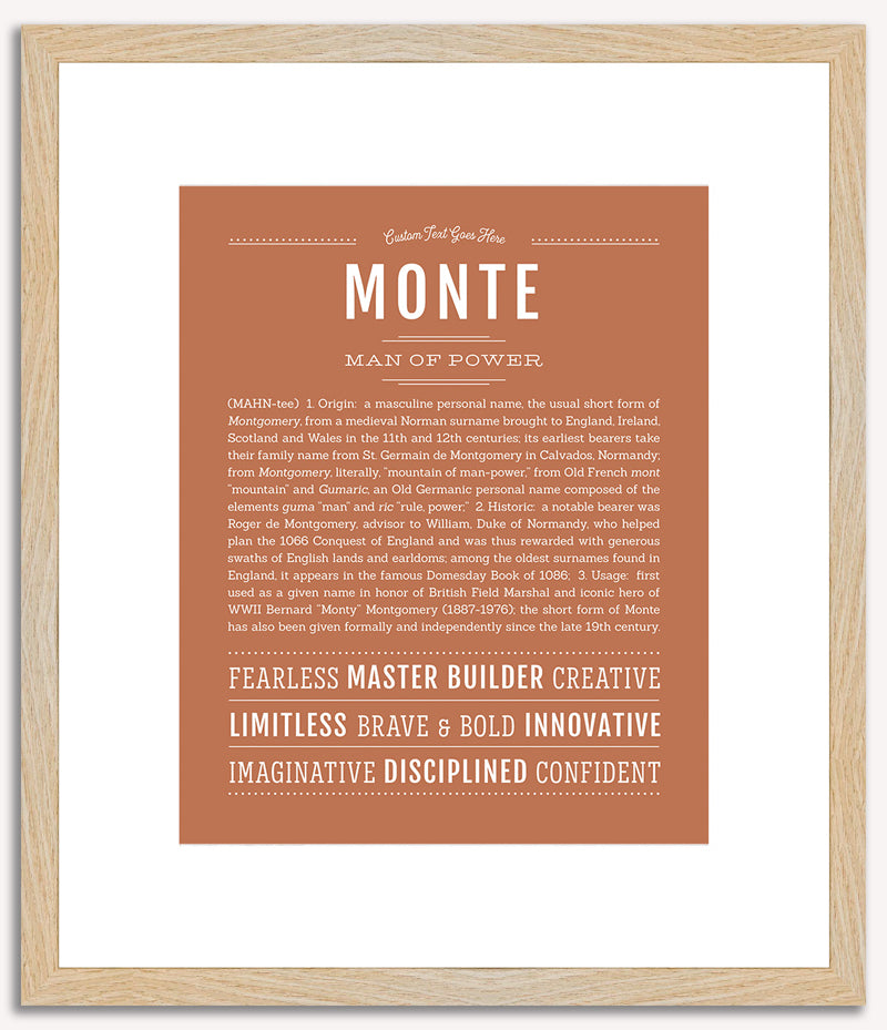 Monte | Name Art Print