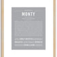 Monty | Name Art Print