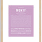 Monty | Name Art Print