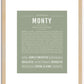 Monty | Name Art Print