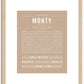 Monty | Name Art Print