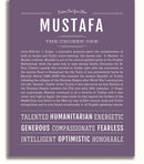 Mustava Mustafa Personalized Name Meaning Art Prints – Name Stories