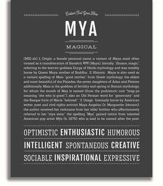 Mya | Name Art Print – Name Stories