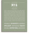 Mya Personalized Name Meaning Art Prints – Name Stories