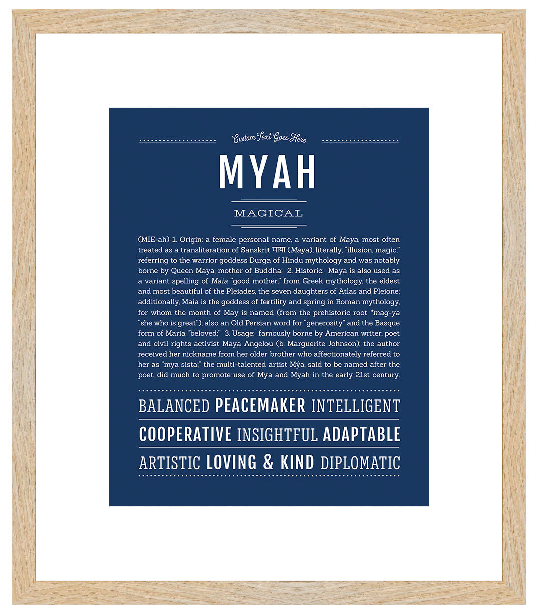 Myah | Name Art Print