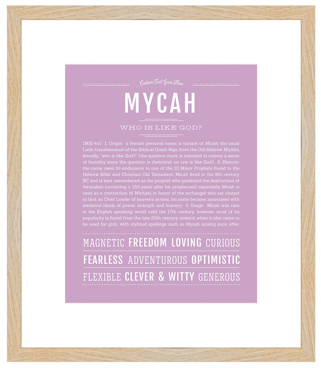 Mycah (female) | Name Art Print