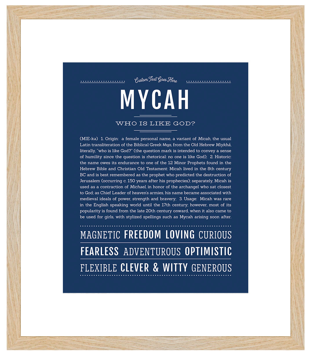 Mycah (female) | Name Art Print