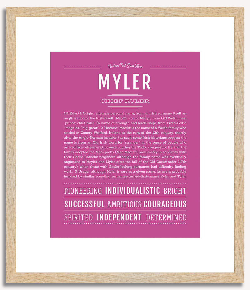 Myler (female) | Name Art Print