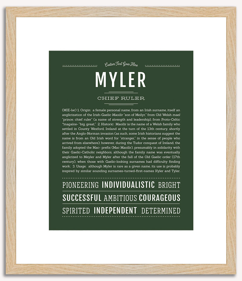 Myler (male) | Name Art Print