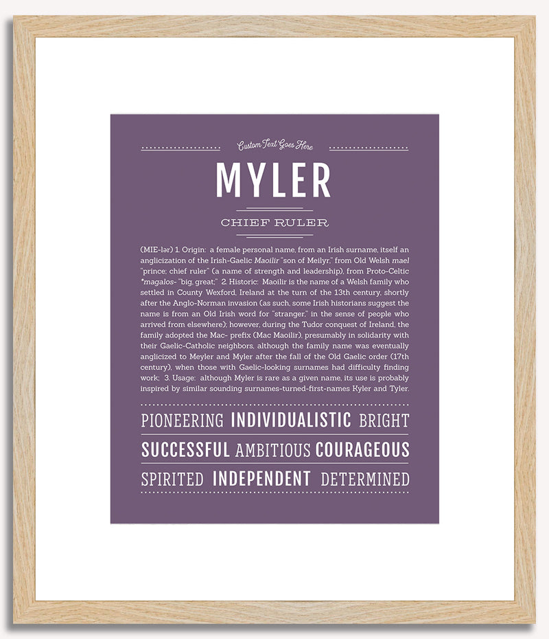 Myler (female) | Name Art Print