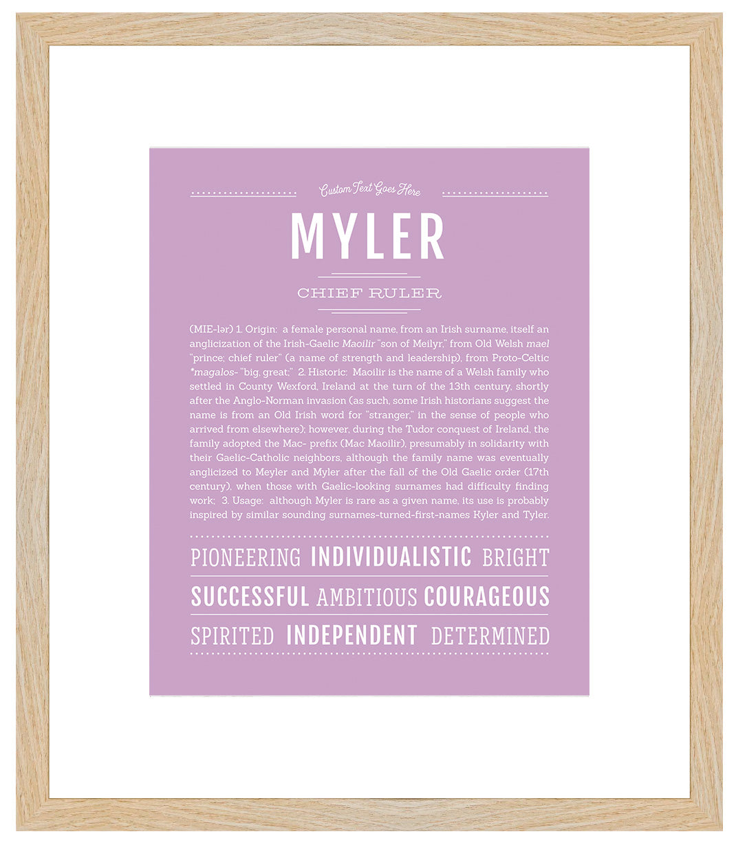 Myler (female) | Name Art Print