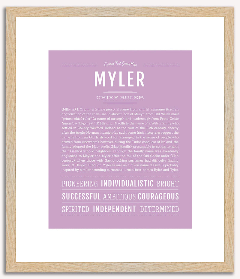 Myler (male) | Name Art Print