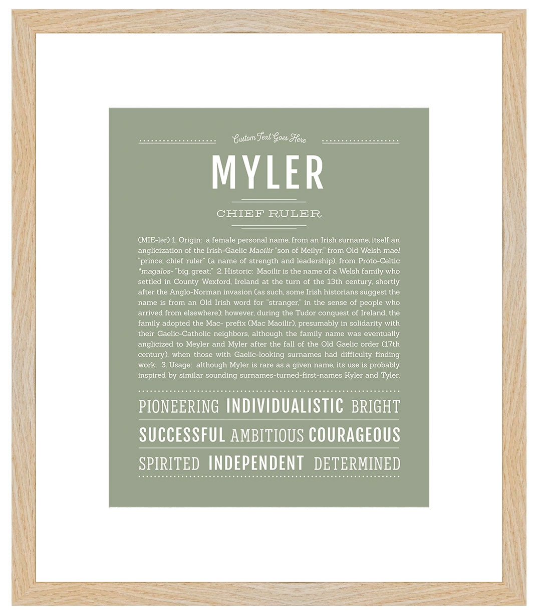 Myler (female) | Name Art Print