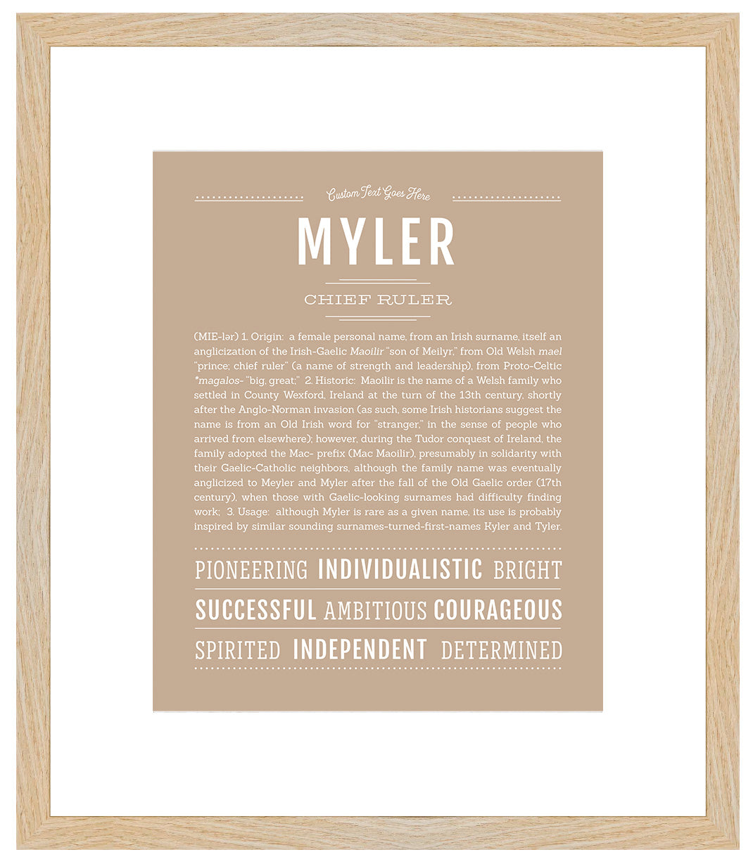 Myler (female) | Name Art Print