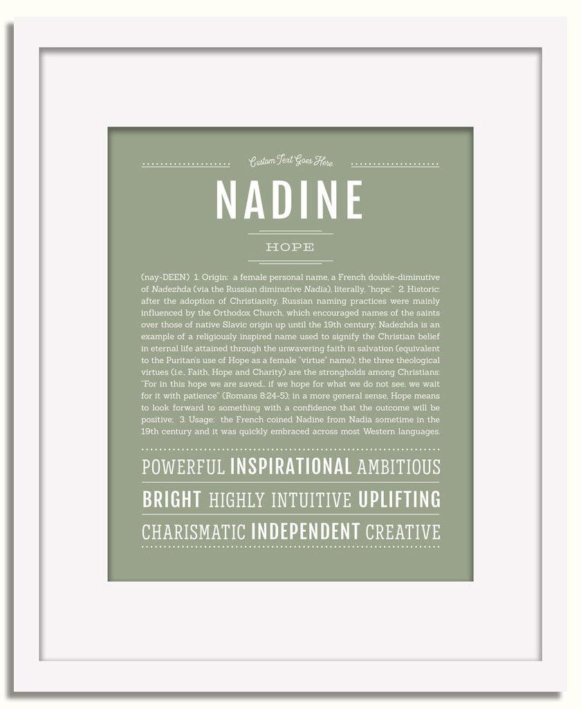 Frame Options | Sage | White Frame, Matted