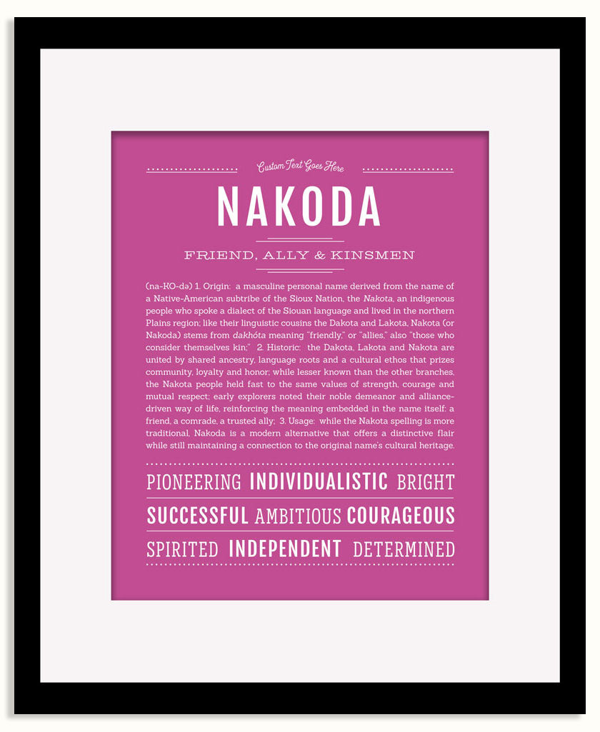 Frame Options | Dark Pink | Black Frame, Matted