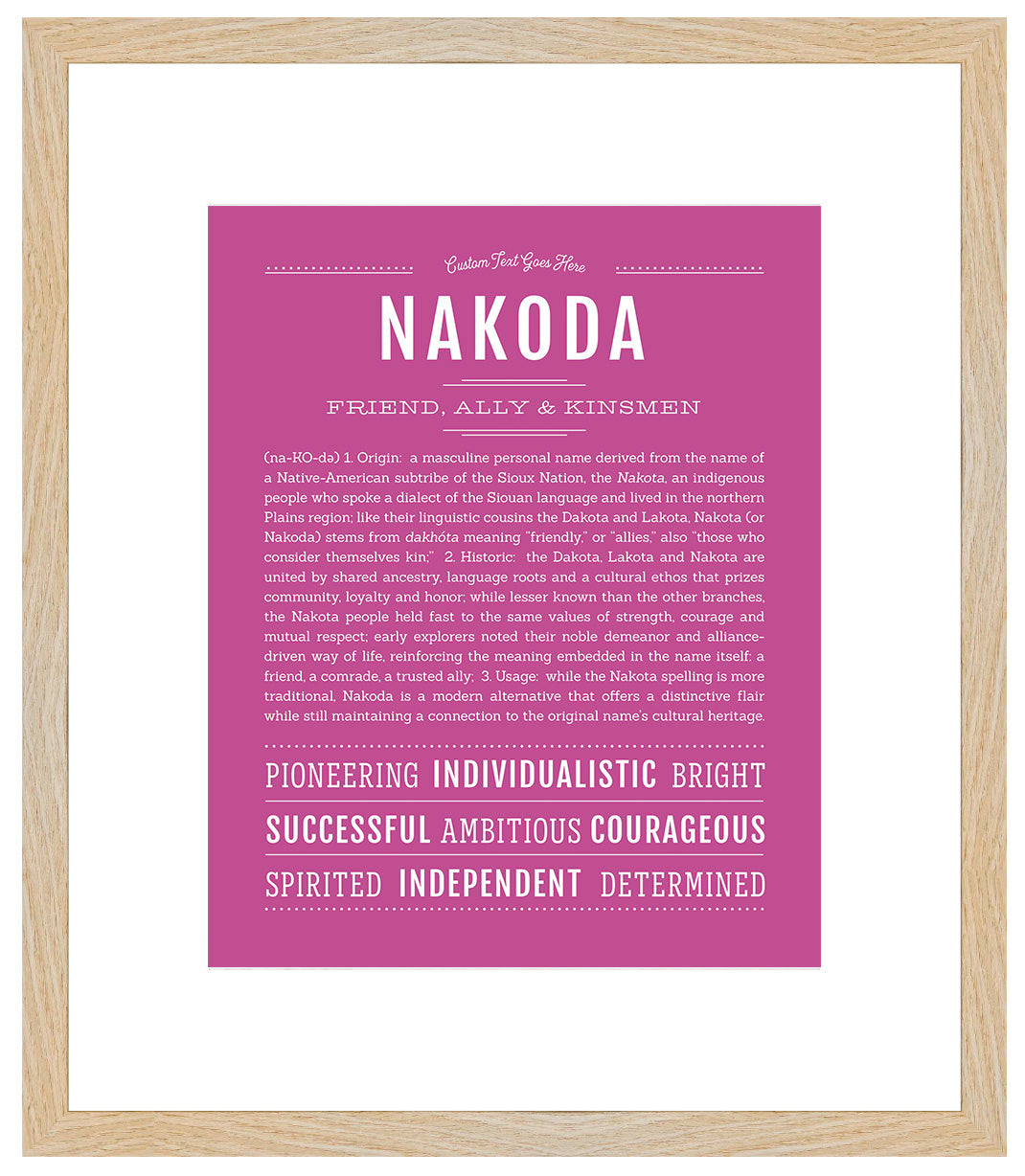 Frame Options | Dark Pink | Maple Frame, Matted