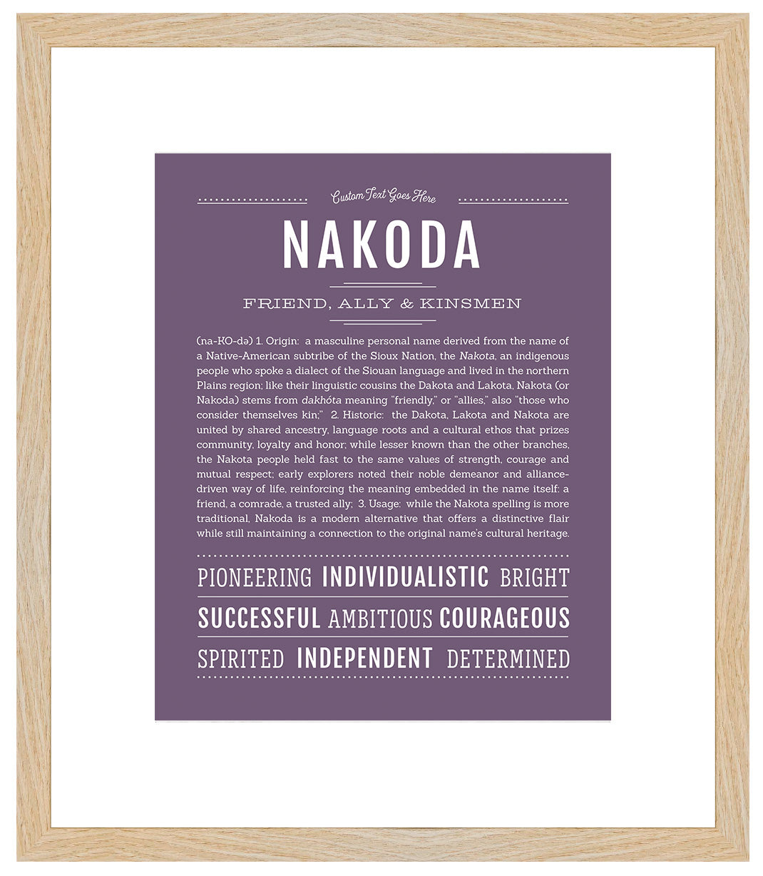 Frame Options | Deep Purple | Maple Frame, Matted