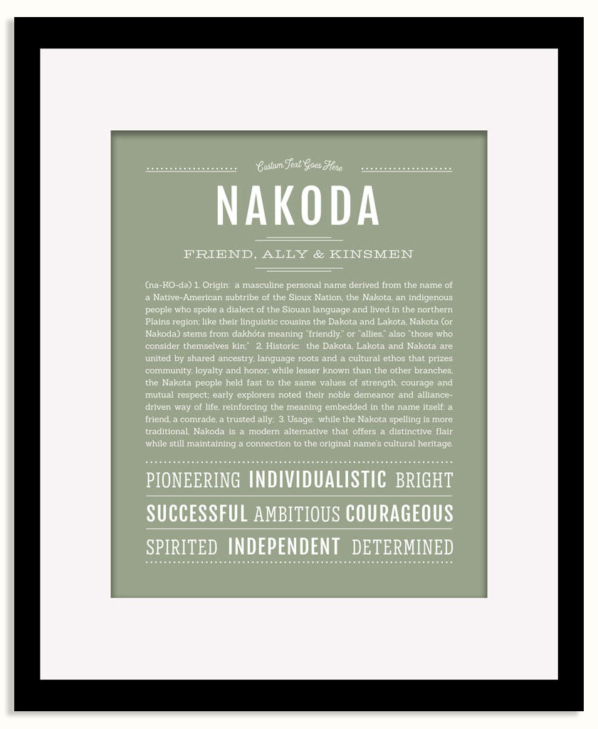 Frame Options | Sage | Black Frame, Matted