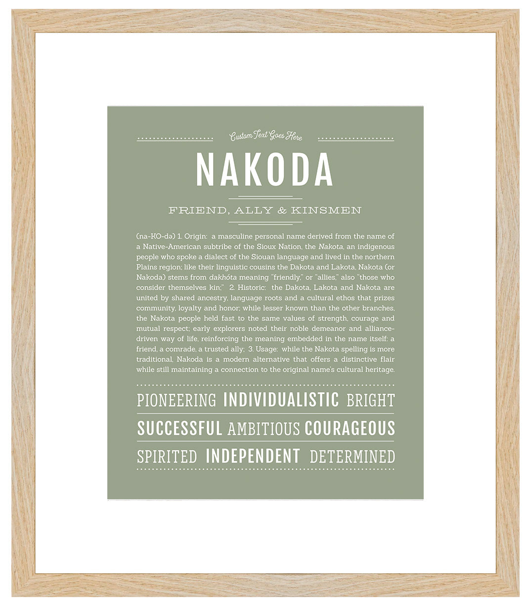 Frame Options | Sage | Maple Frame, Matted