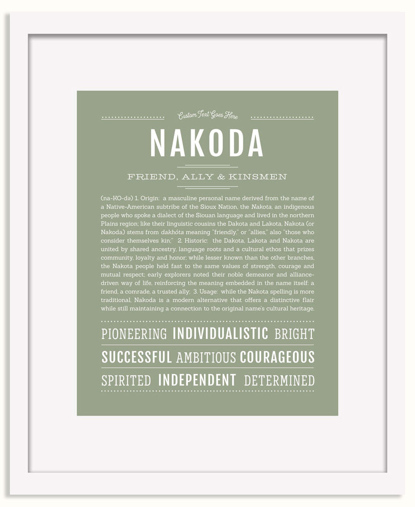 Frame Options | Sage | White Frame, Matted