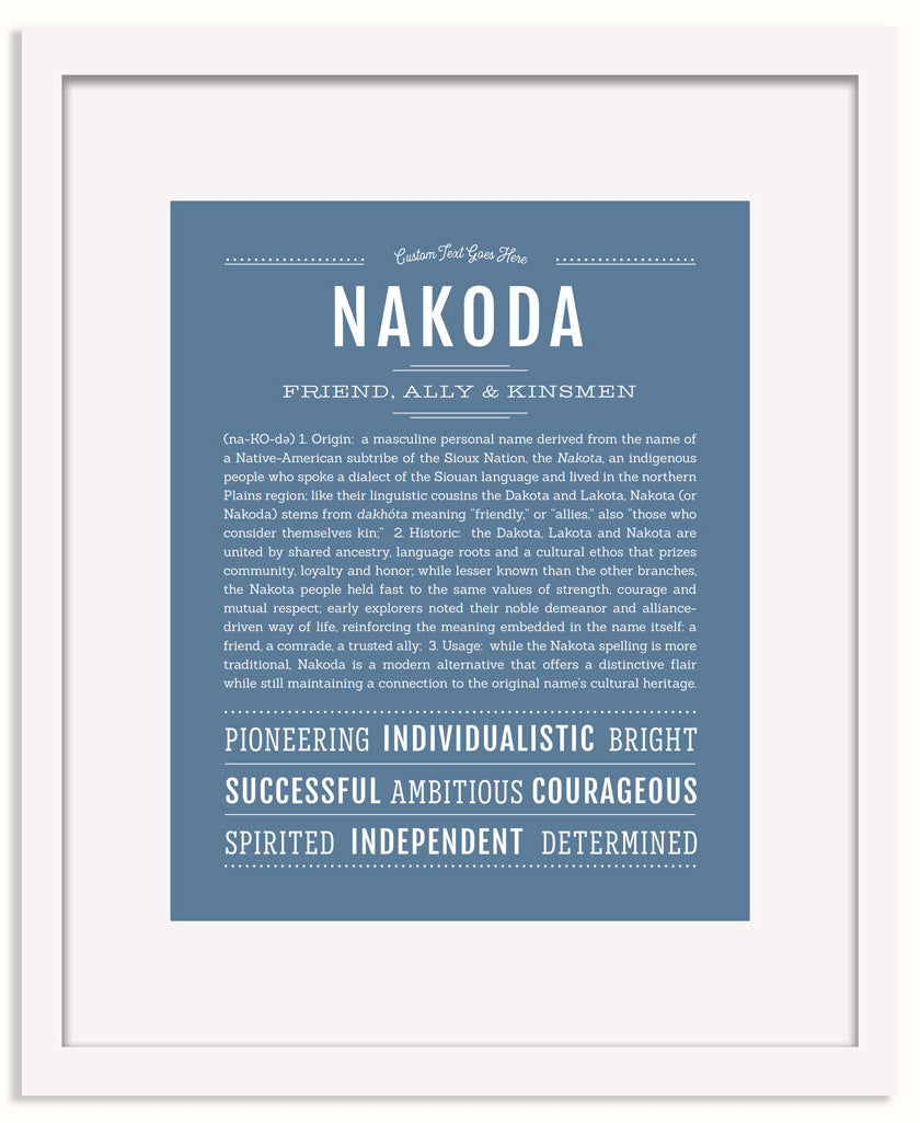 Frame Options | Steele Blue | White Frame, Matted