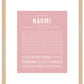 Naomi | Name Art Print