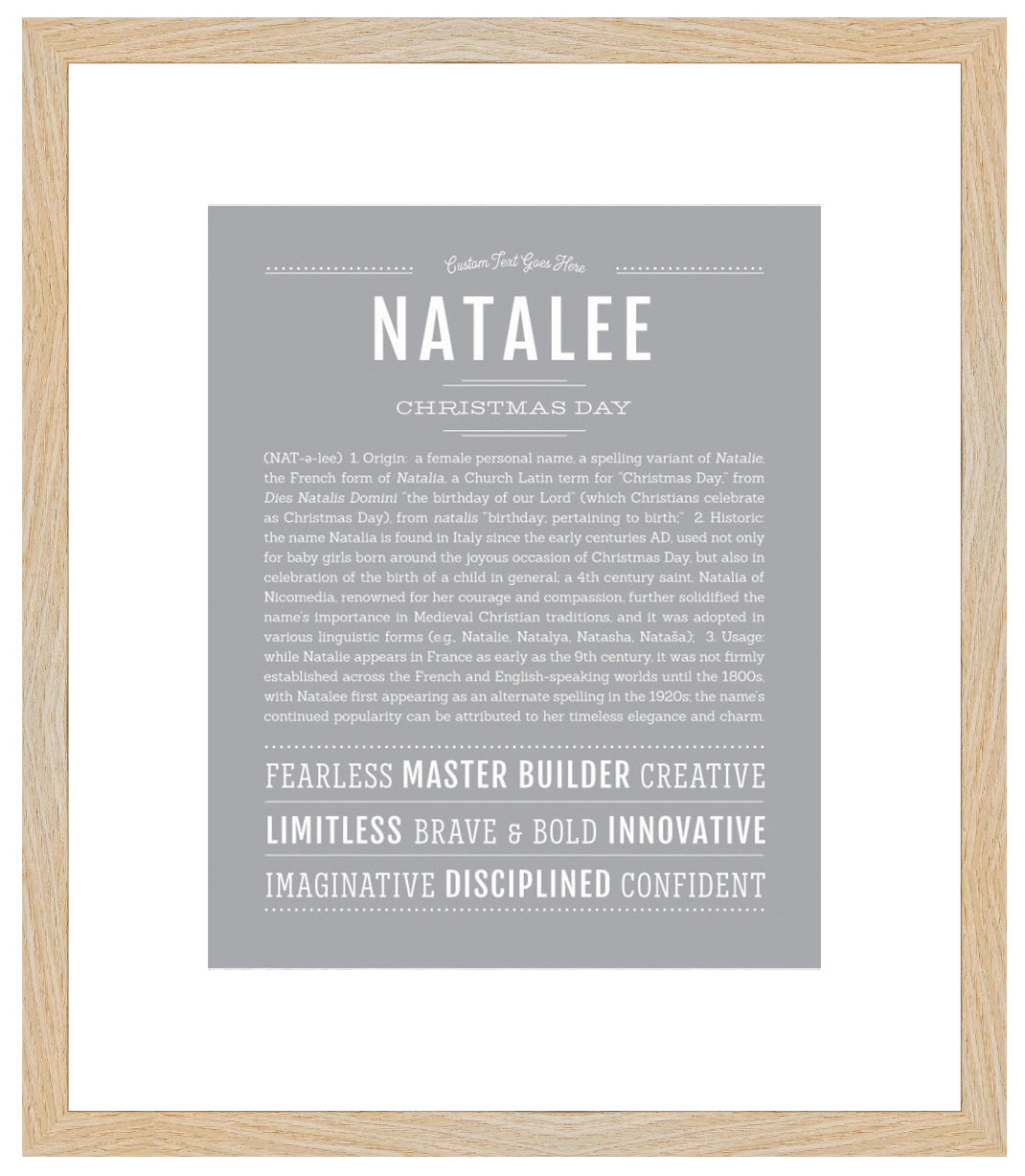 Frame Options | Light Gray | Maple Frame, Matted