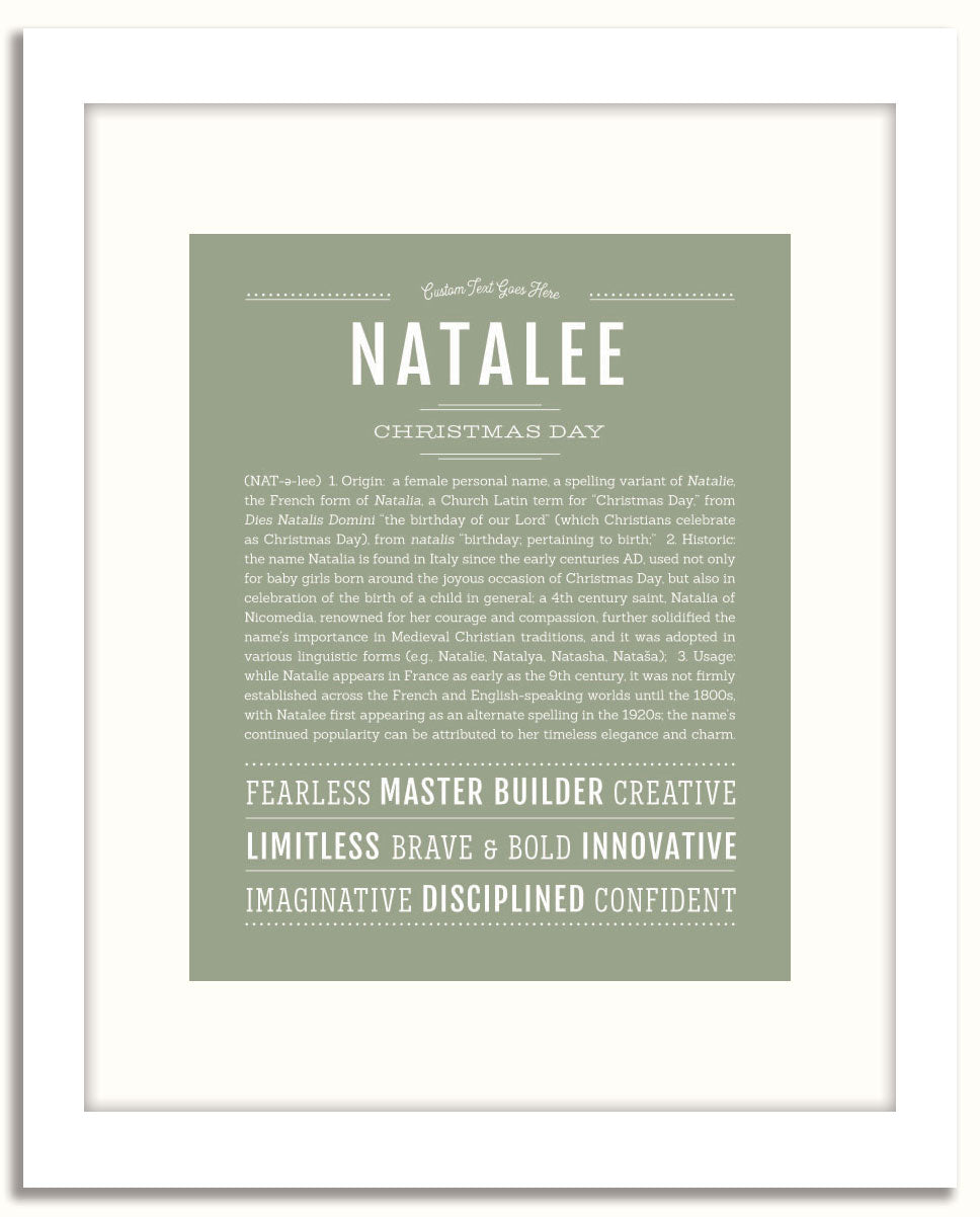 Frame Options | Sage | White Frame, Matted