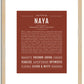Naya | Name Art Print