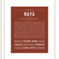 Naya | Name Art Print