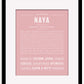 Naya | Name Art Print
