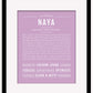 Naya | Name Art Print