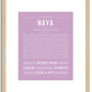 Naya | Name Art Print