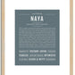 Naya | Name Art Print