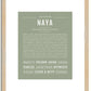 Naya | Name Art Print