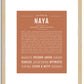 Naya | Name Art Print