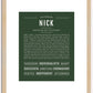 Nick | Name Art Print