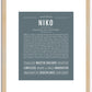 Niko | Name Art Print