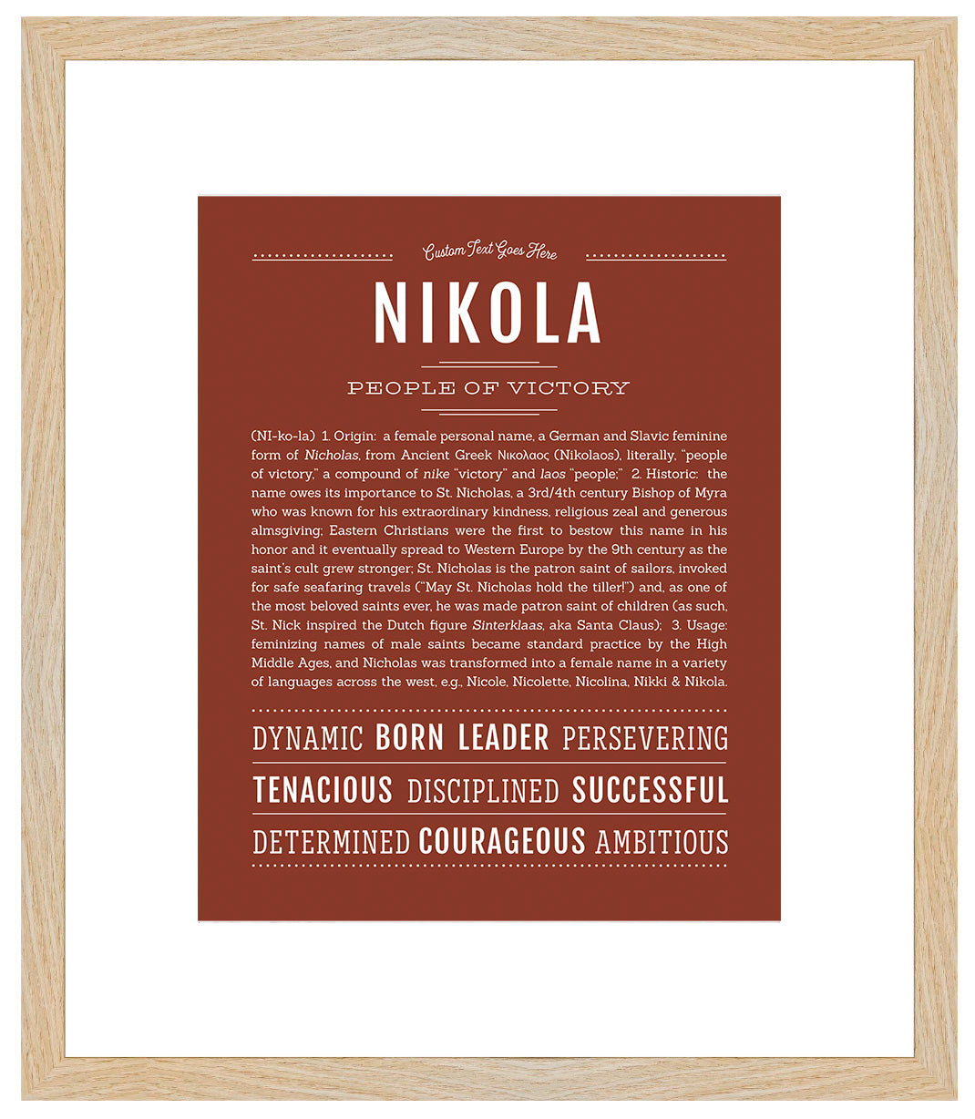 Nikola (female) | Name Art Print