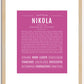 Nikola (female) | Name Art Print