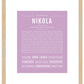 Nikola (female) | Name Art Print