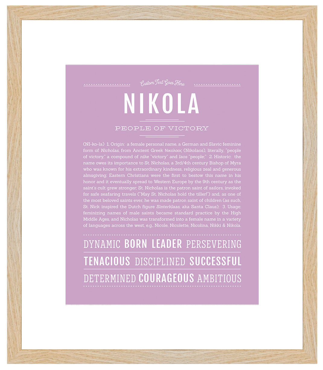 Nikola (female) | Name Art Print