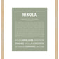 Nikola (female) | Name Art Print