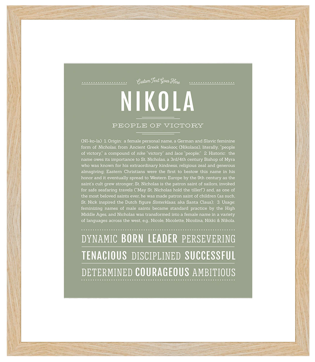 Nikola (female) | Name Art Print