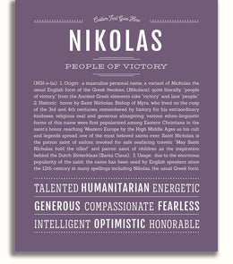 Nikolas | Name Art Print – Name Stories