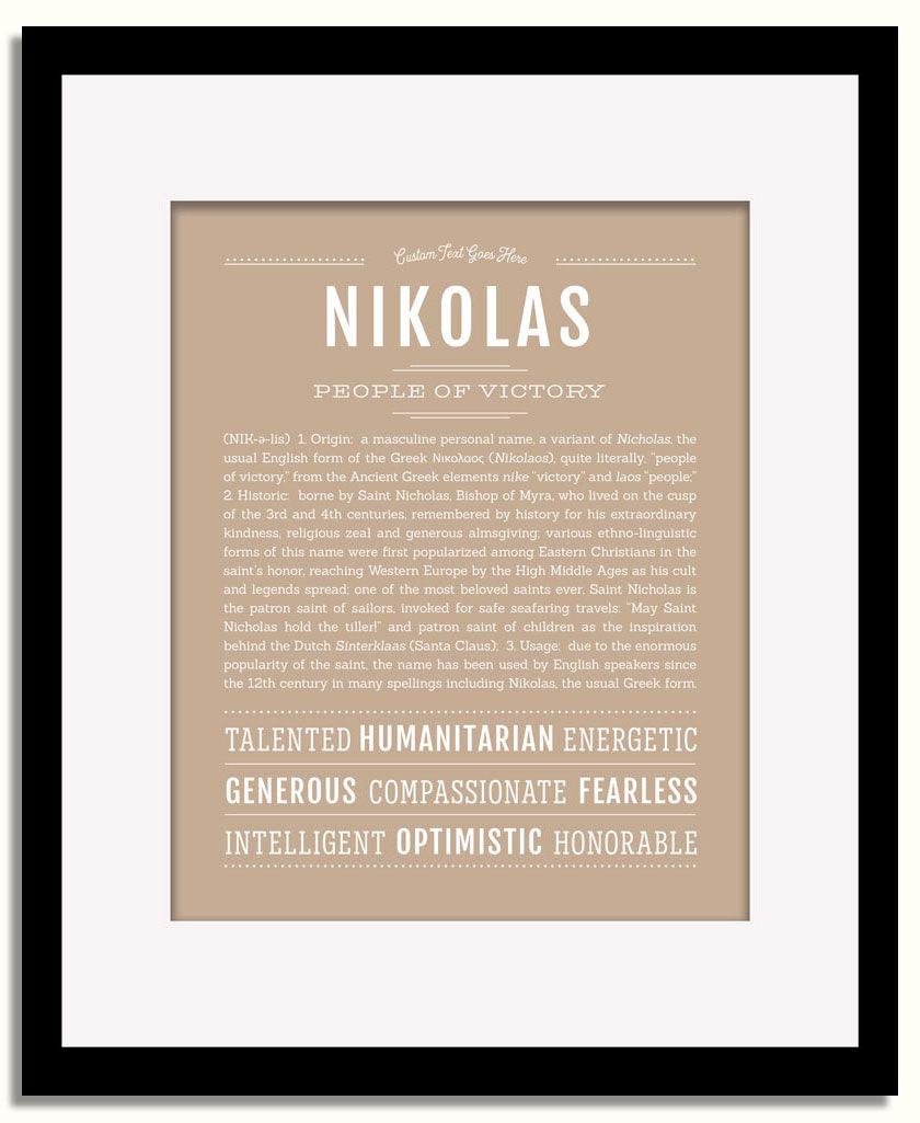 Nikolas Personalized Name Meaning Art Prints – Name Stories