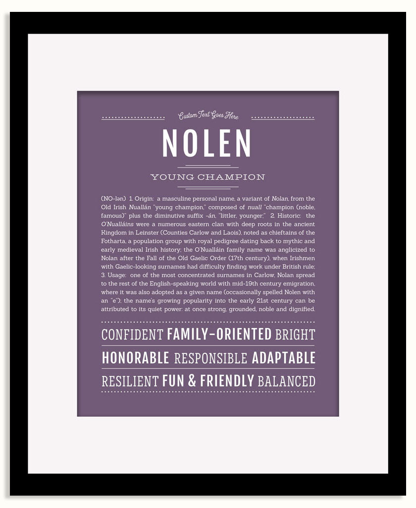 Frame Options | Deep Purple | Black Frame, Matted