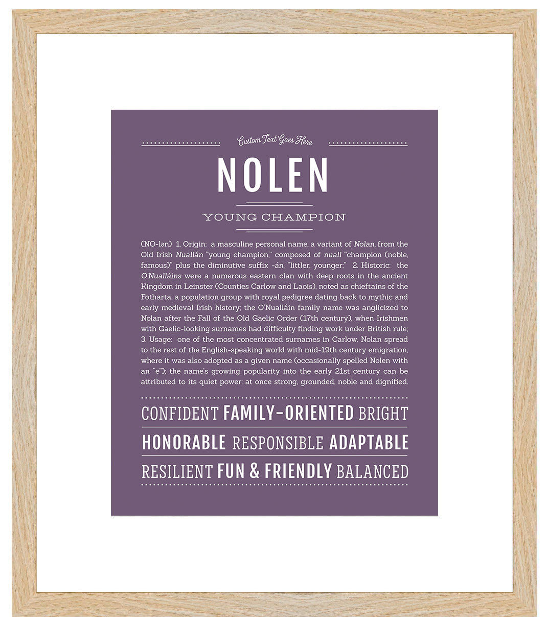 Frame Options | Deep Purple | Maple Frame, Matted
