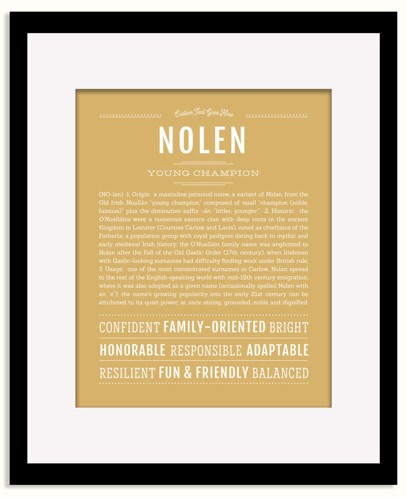 Frame Options | Matte Gold | Black Frame, Matted